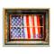 Stupell Industries Patriotic American Flag Rustic Window Festive Home Floater Framed Art